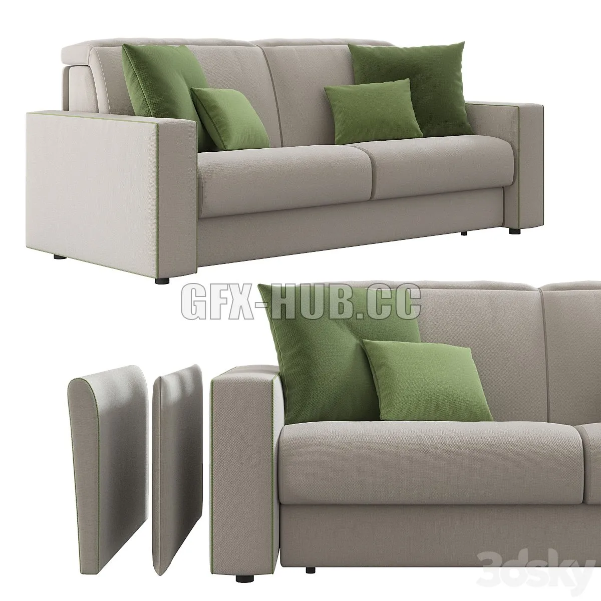 Barbados LeComfort Sofa 3D Model
