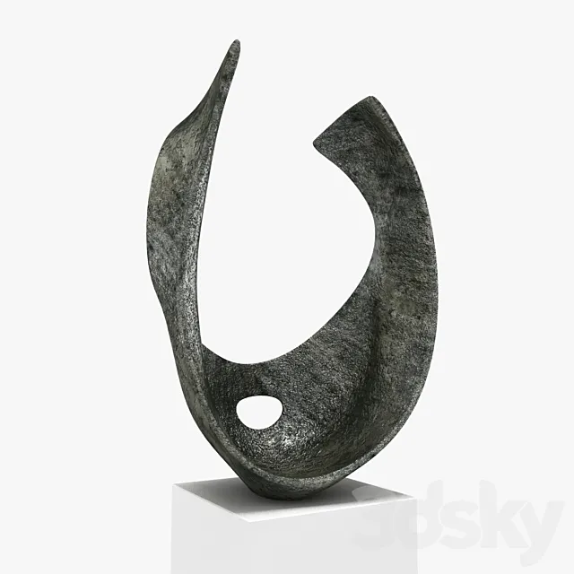 barbara hepworth - curved form bronze sculpture 3DModel