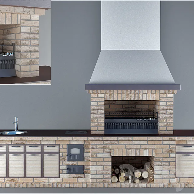 Barbecue for gazebo 3DModel