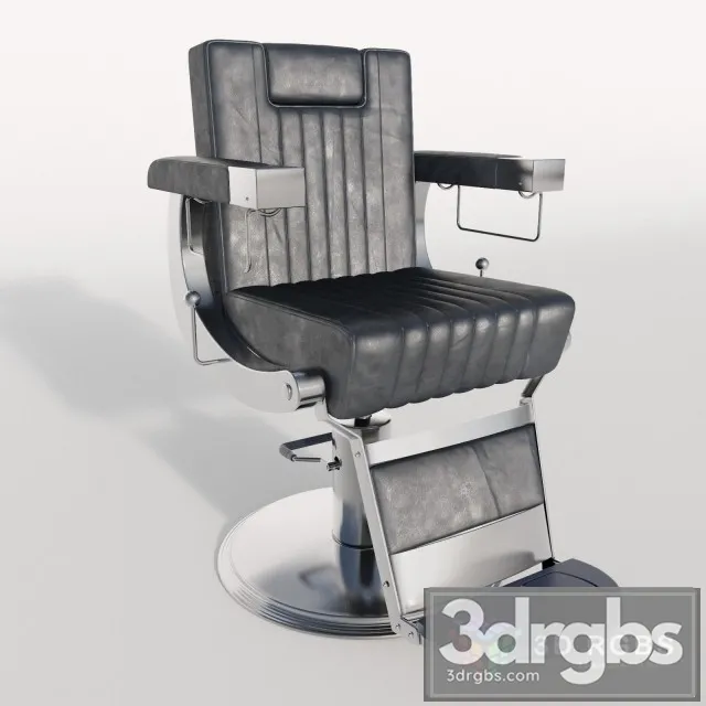 Barber Leather Black Chair 3D Model Free