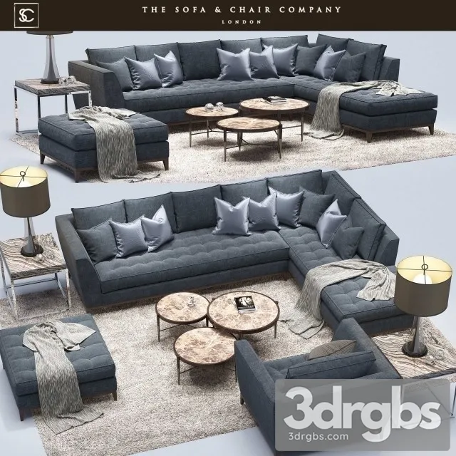 Barbican Corner Sofa Cavus Table Lamp Marlow 3D Model Free