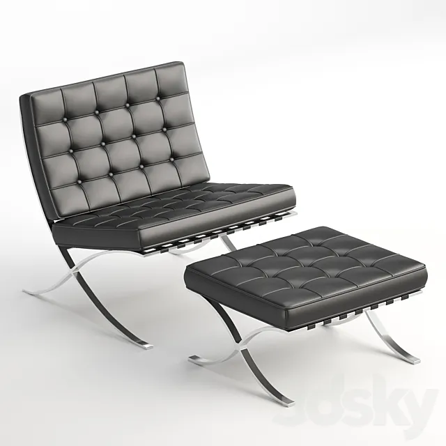 Barcelona Chair-Knoll 3D Model
