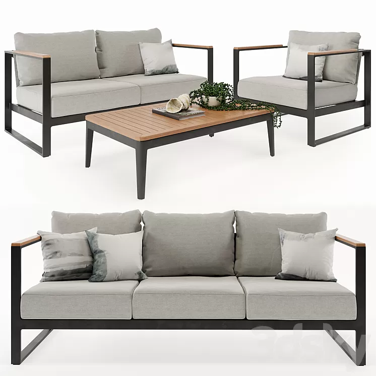 Barcelona Outdoor Sofa 3D Model