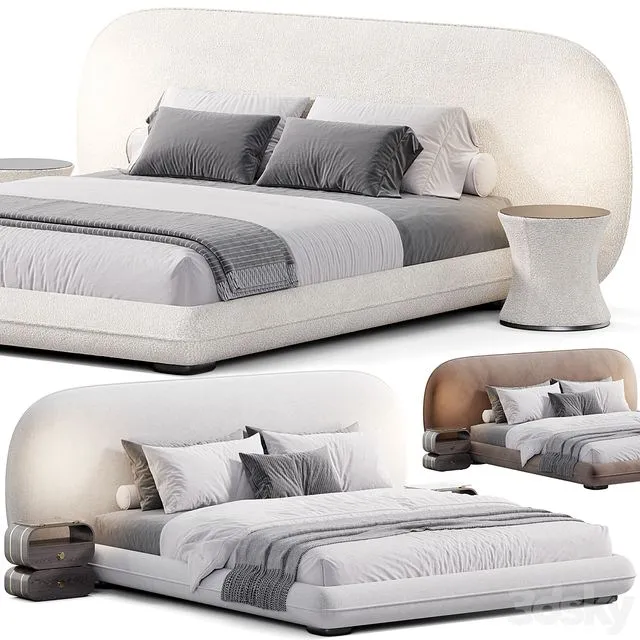 Bari bed by Como Casa 3D Model