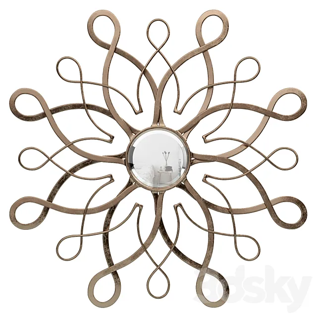 Barnabas Sunburst Accent Mirror RDBL4428 3DModel
