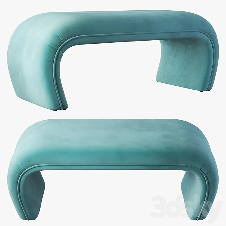 Barnes upholstered bench (5 colors) 3D Model Free