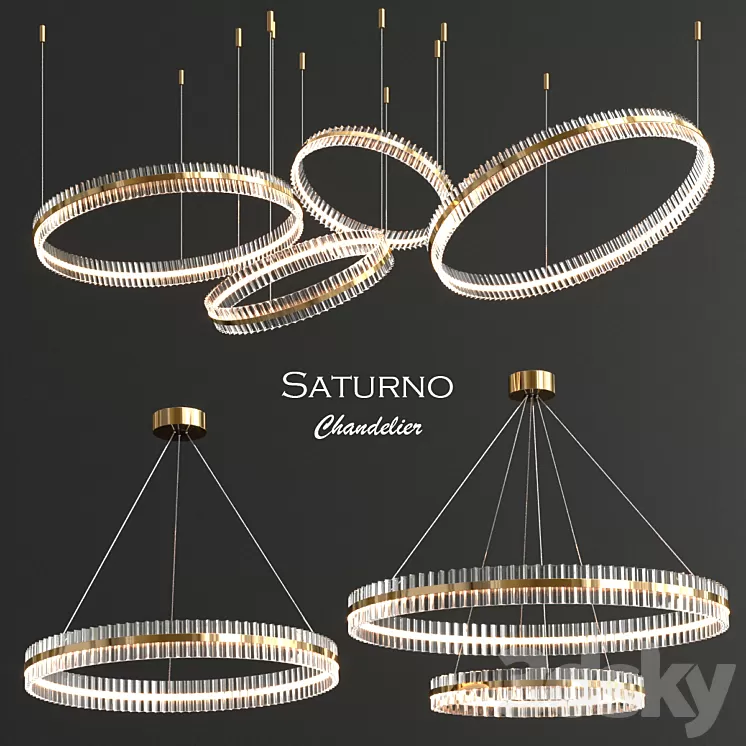 Baroncelli Saturno Chandelier - 3 type 3D Model