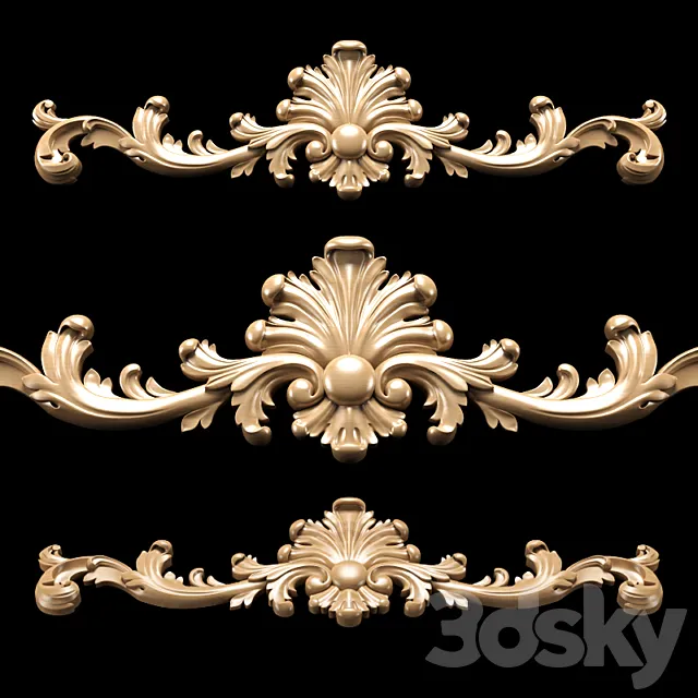 Baroque carving 3D Model