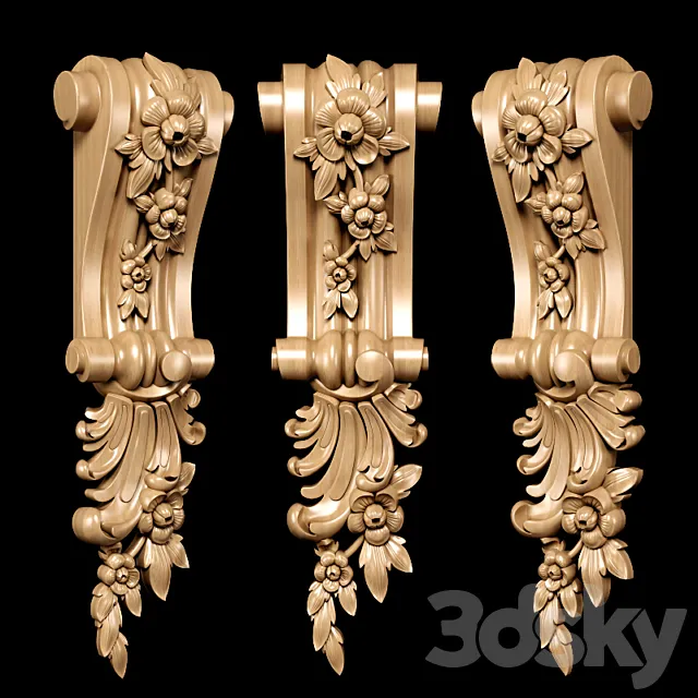 Baroque style bracket model 3D Model