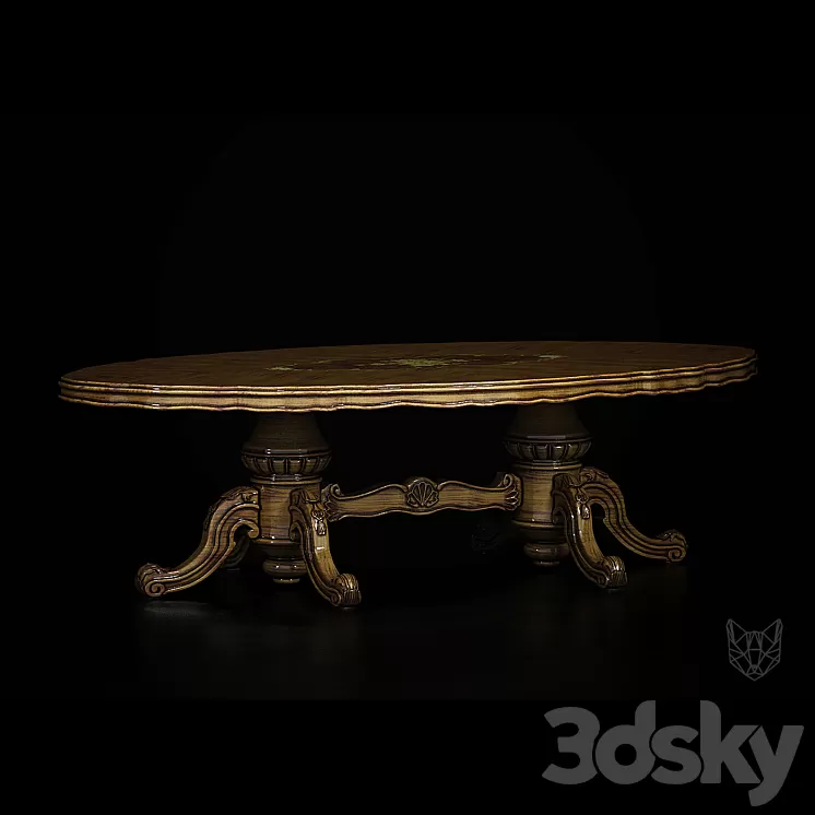 baroque table 3D Model