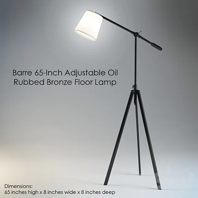 Barre 65-Inch Adjustable Oil Rubbed Bronze 3DModel