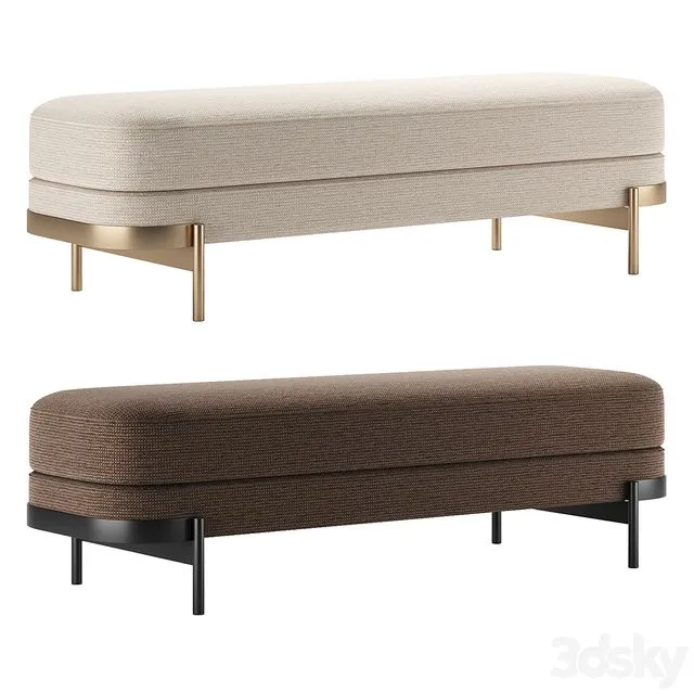 BARRY Bench by HC28 Cosmo set 2 3D Model