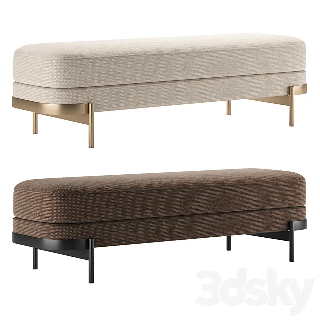 BARRY | Bench by HC28 Cosmo set 2 3D Model