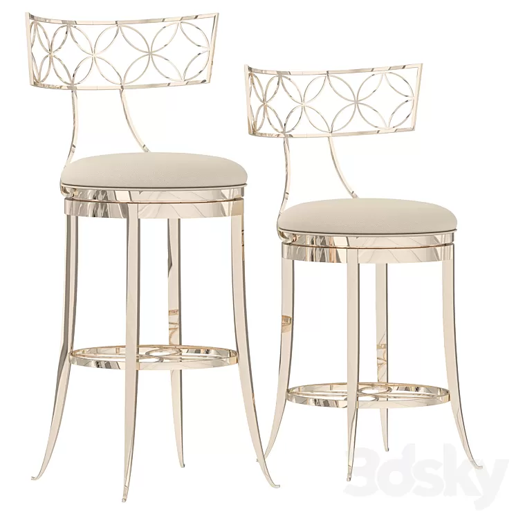 Barstool Royal Klismos At The Bar and semi-bar Royal Klismos At The Counter Caracole 3D Model