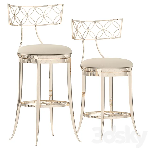 Barstool Royal Klismos At The Bar and semi-bar Royal Klismos At The Counter Caracole 3DModel