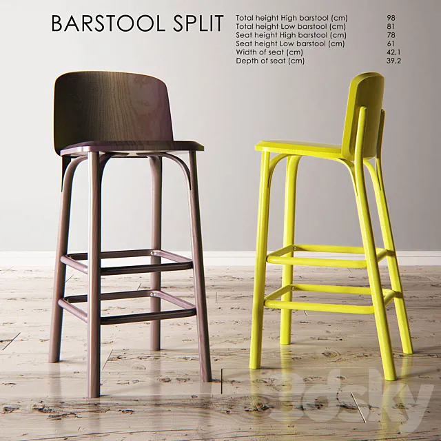 Barstool split 3D Model