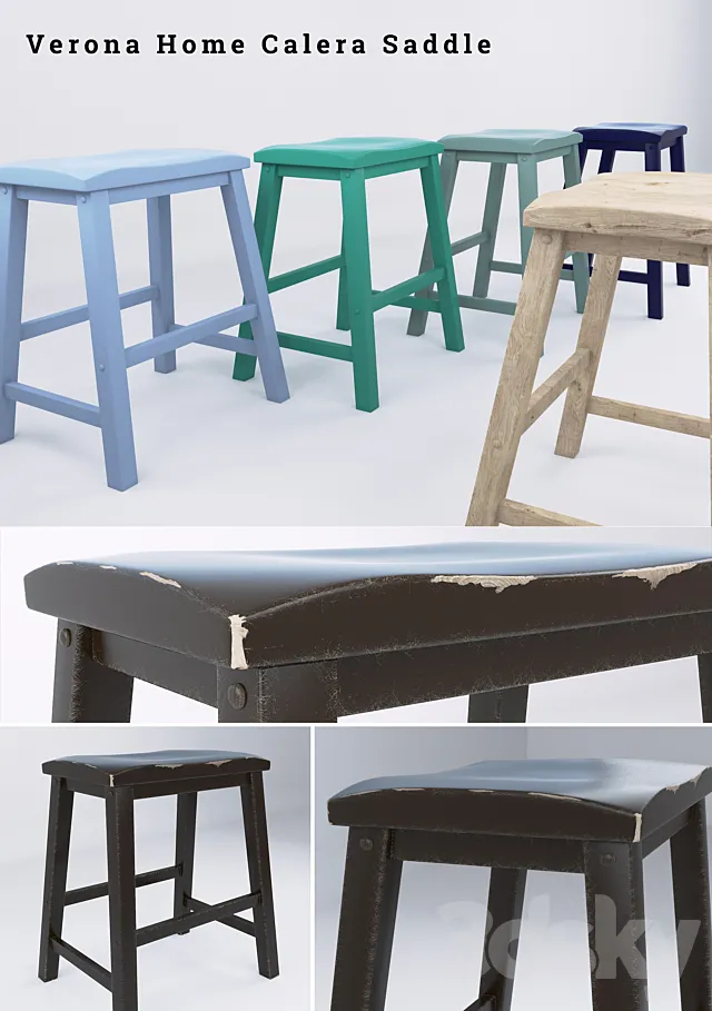 Barstool Verona Home Calera Saddle 3D Model