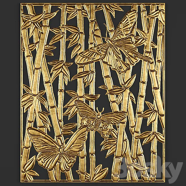 Bas. Bamboo butterfly. 3D Model