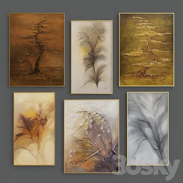 Bas relief autumn painting 3DModel