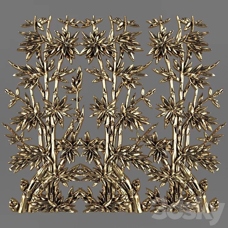 Bas-relief. Bamboo. 3D Model