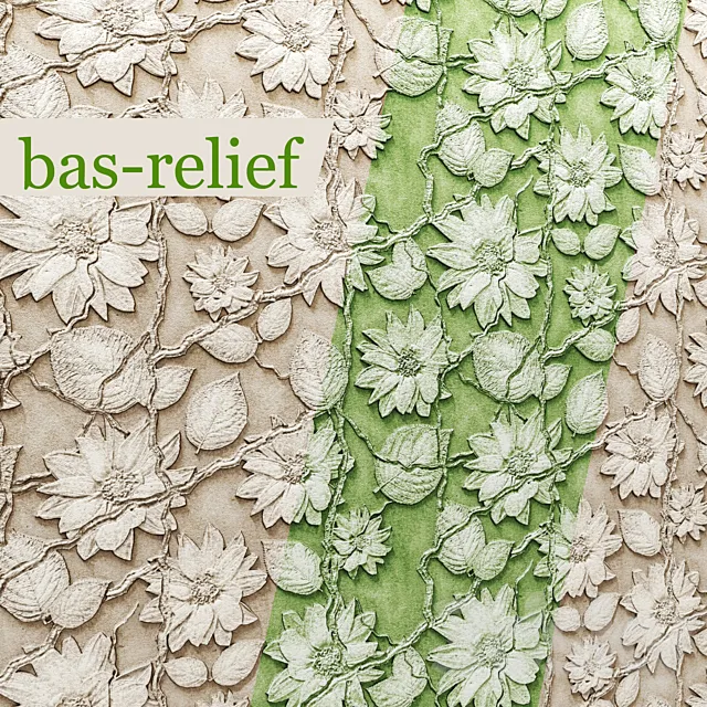 bas-relief Bas-relief stucco plaster flowers pattern stucco decor wall linkrusta 3D Model