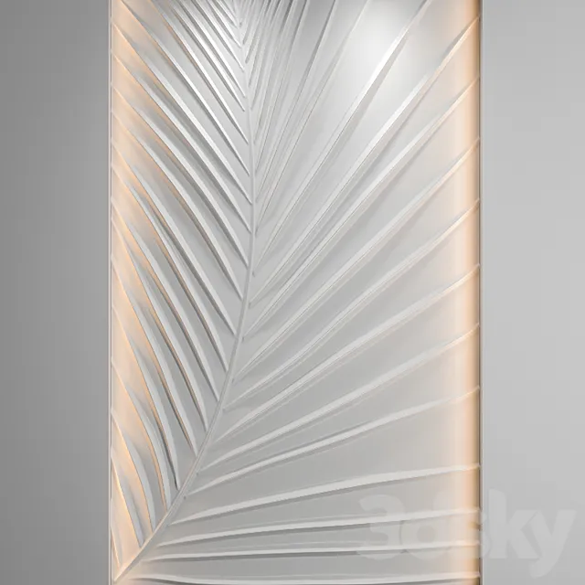 Bas-relief Palm leaf 3D Model