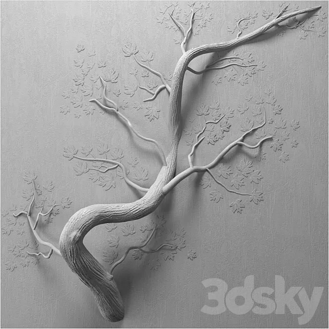 Bas-relief Tree 3D Model