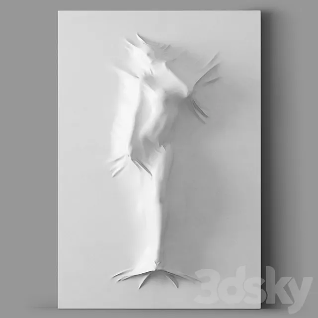 Bas relief Woman on the Wall 3D Model