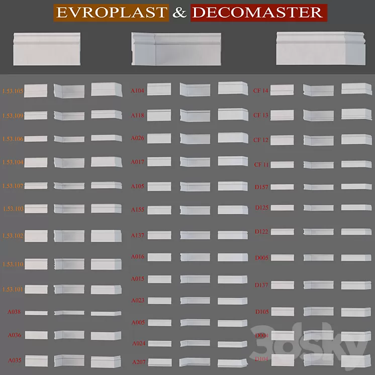 Baseboard Evroplast and Decomaster 3D Model