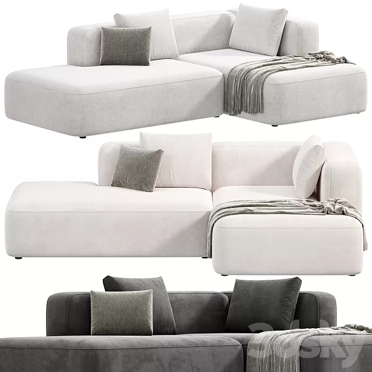 BASECAMP CHAISELOUNGE left Modular Sofa by makenordic 3 3D Model