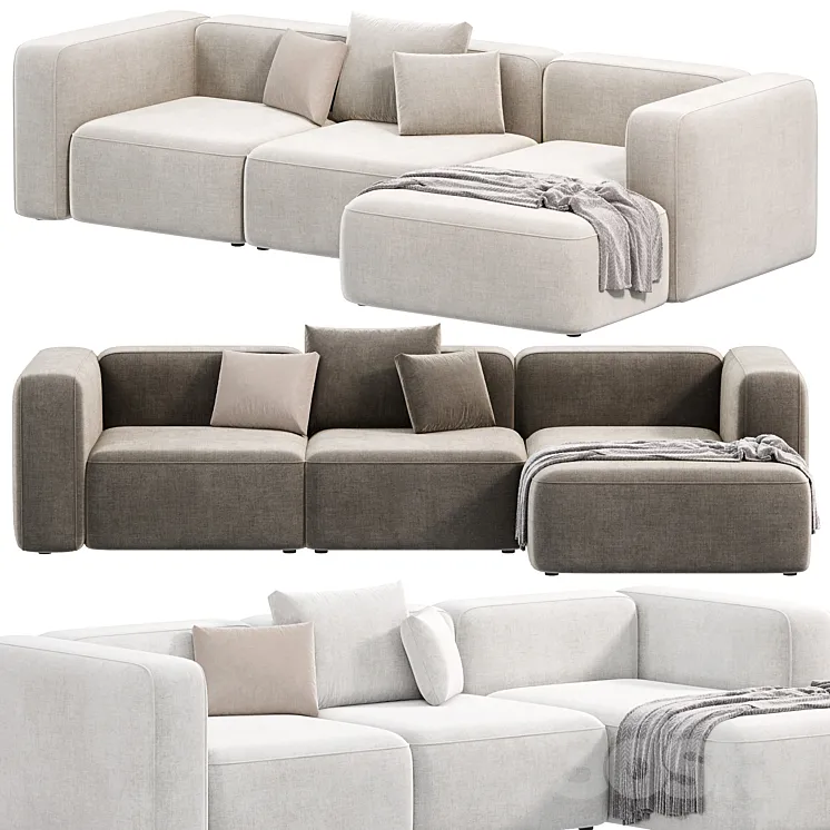 BASECAMP CHAISELOUNGE left Modular Sofa by makenordic 3D Model Free Download