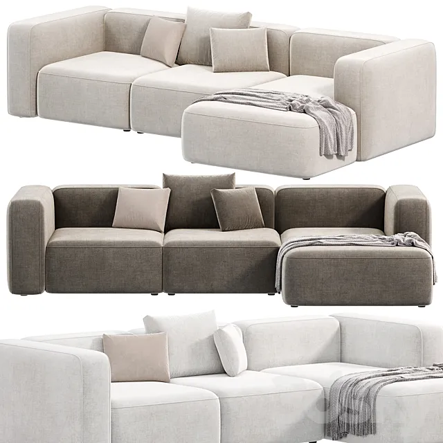 BASECAMP CHAISELOUNGE left Modular Sofa by makenordic 3D Model