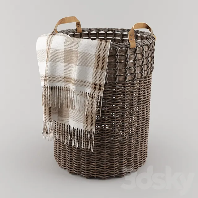 Basket from Pottery Barn (ASTER WOVEN TOTE BASKET) 3D Model