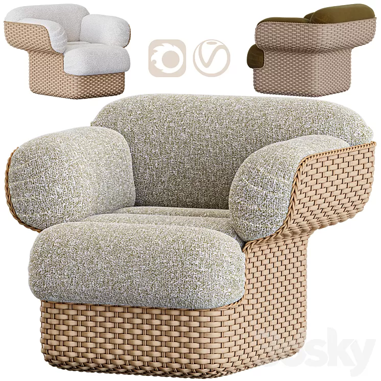 Basket Lounge Chair Gubi 3D Model Free