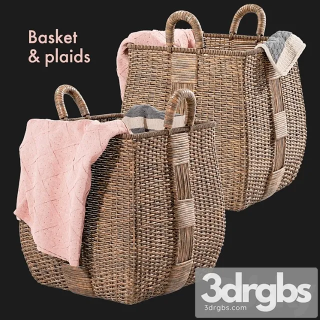 Basket Plaids Crate And Barrel 3D Model Free