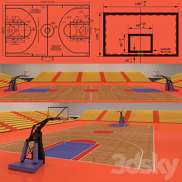 Basketball Court 3D Model