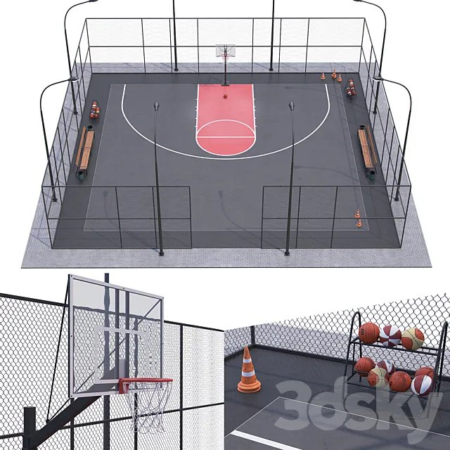 Basketball field 3DModel