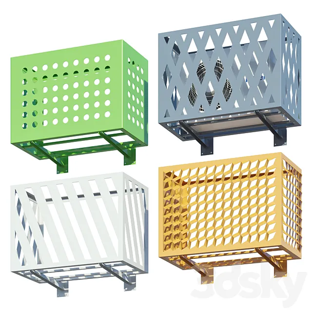 Baskets for air conditioning on the facade Free Download