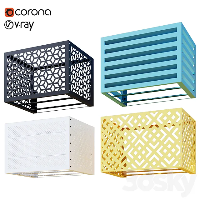 Baskets for air conditioning on the facade Free Download