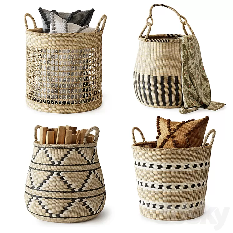 Baskets Set 02 3D Model
