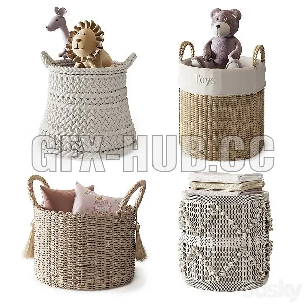 Baskets Set 08 3D Model