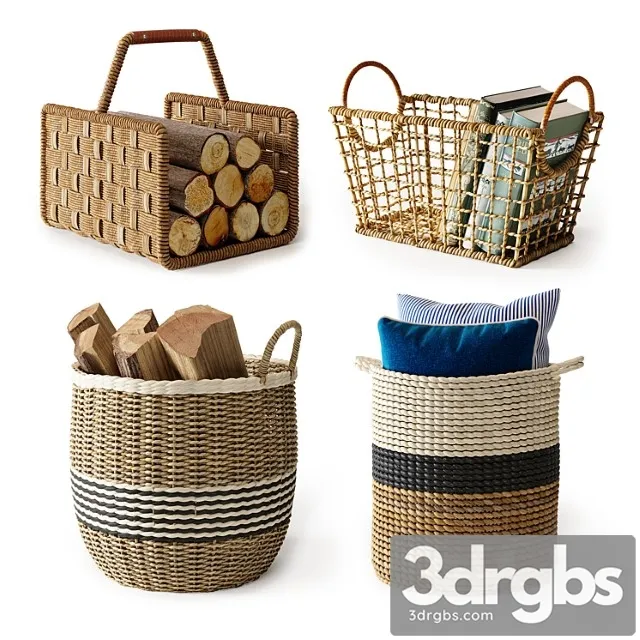 Baskets Set 10 3D Model Free