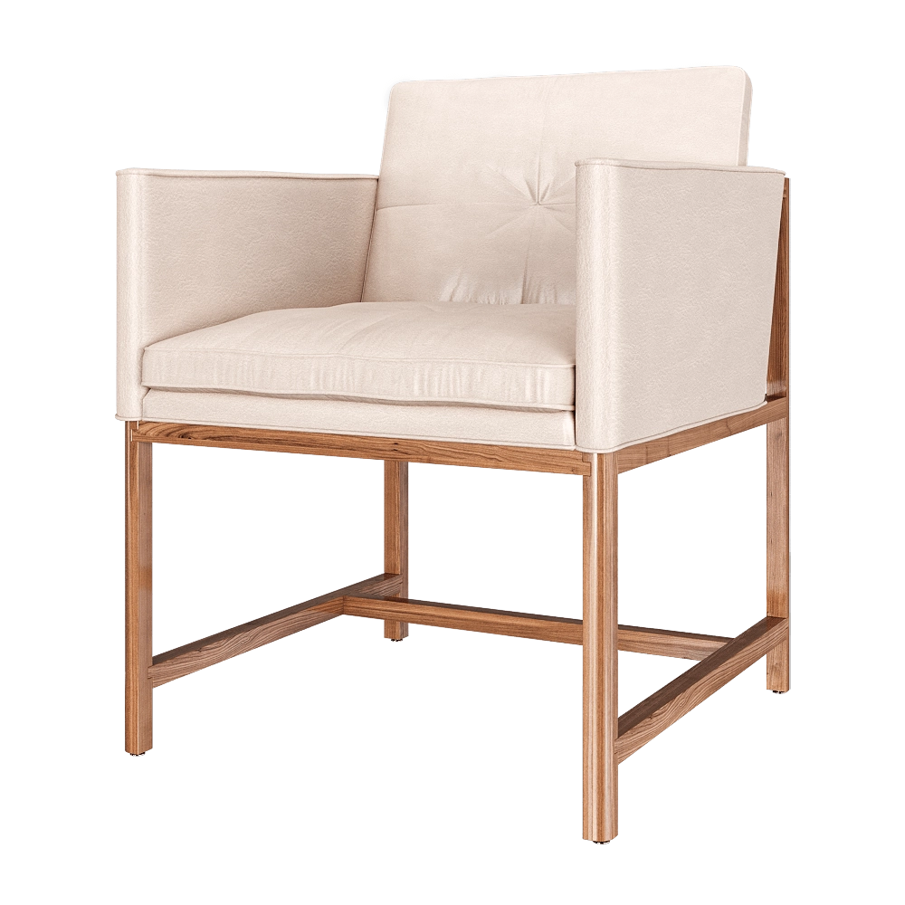 BassamFellows - Armchair with wooden frame CB-540 3D Model