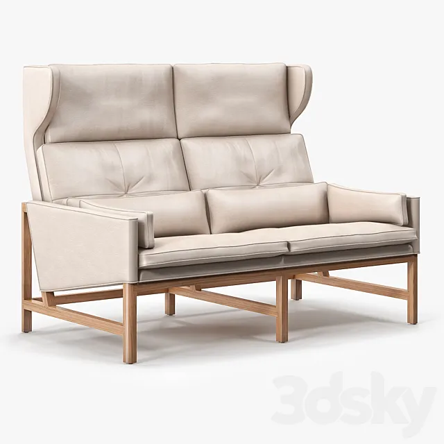 BassamFellows CB 522 Wing Back Settee 3DModel