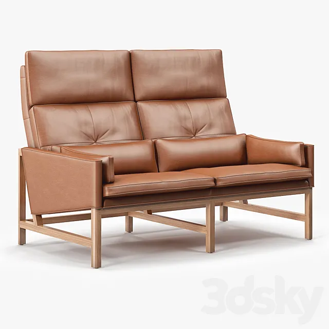 BassamFellows High Back Settee 3D Model