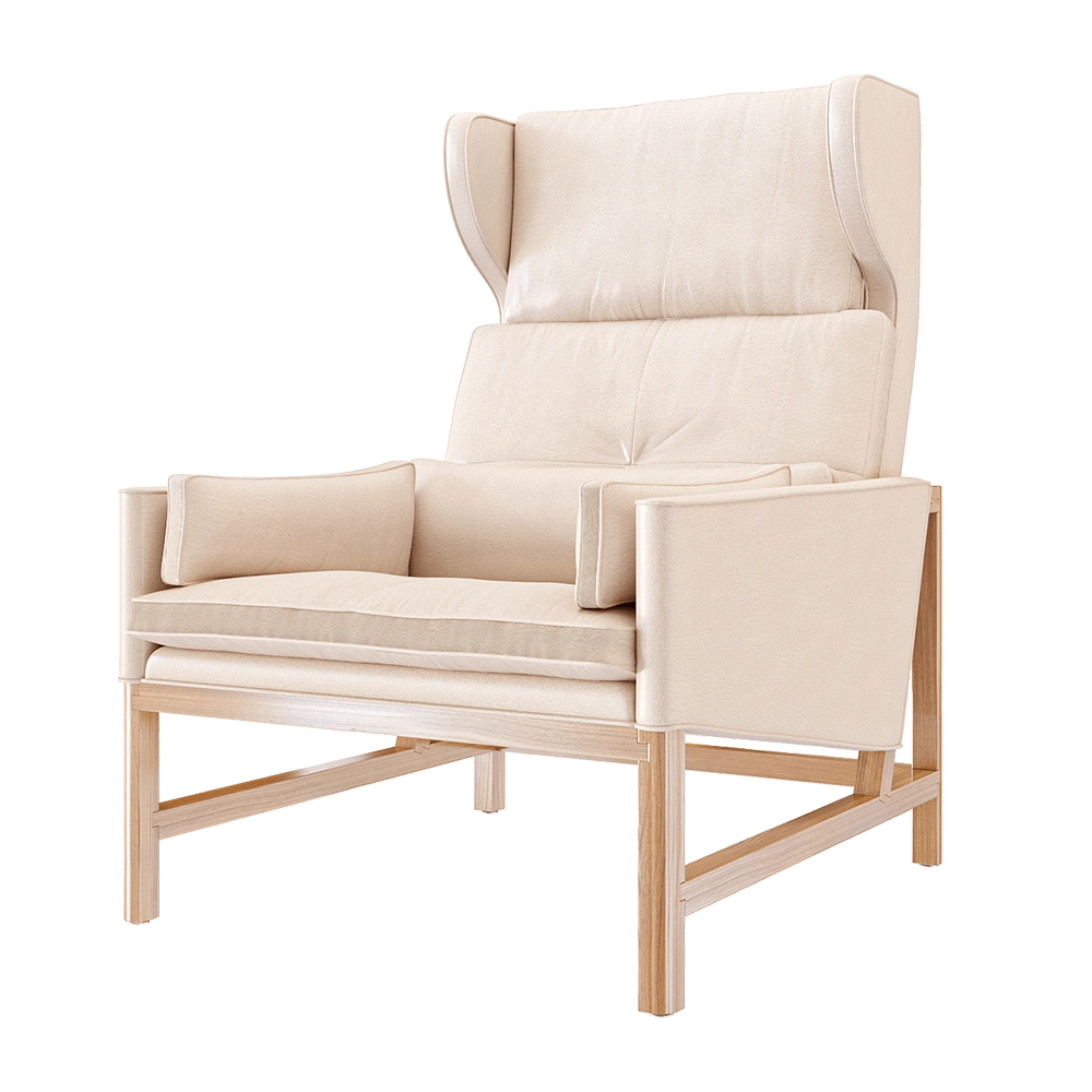 BassamFellows - Lounge chair wing back CB-51 3D Model