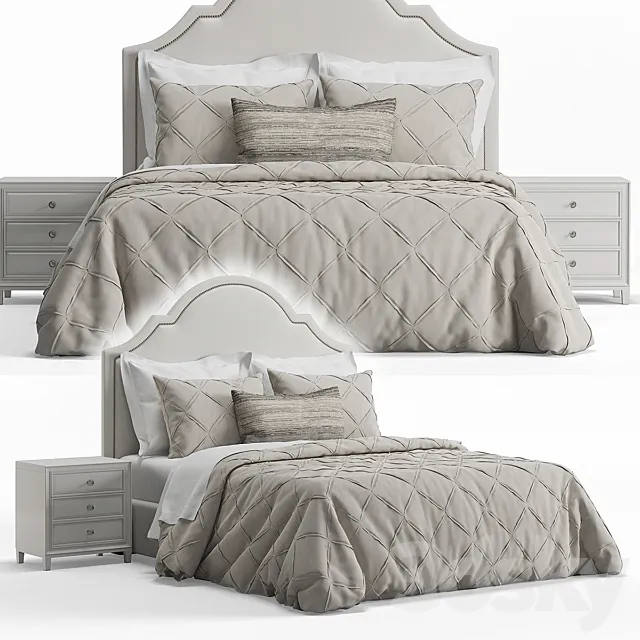 Basset Barcelona Bonnet Headboard Bed 3D Model