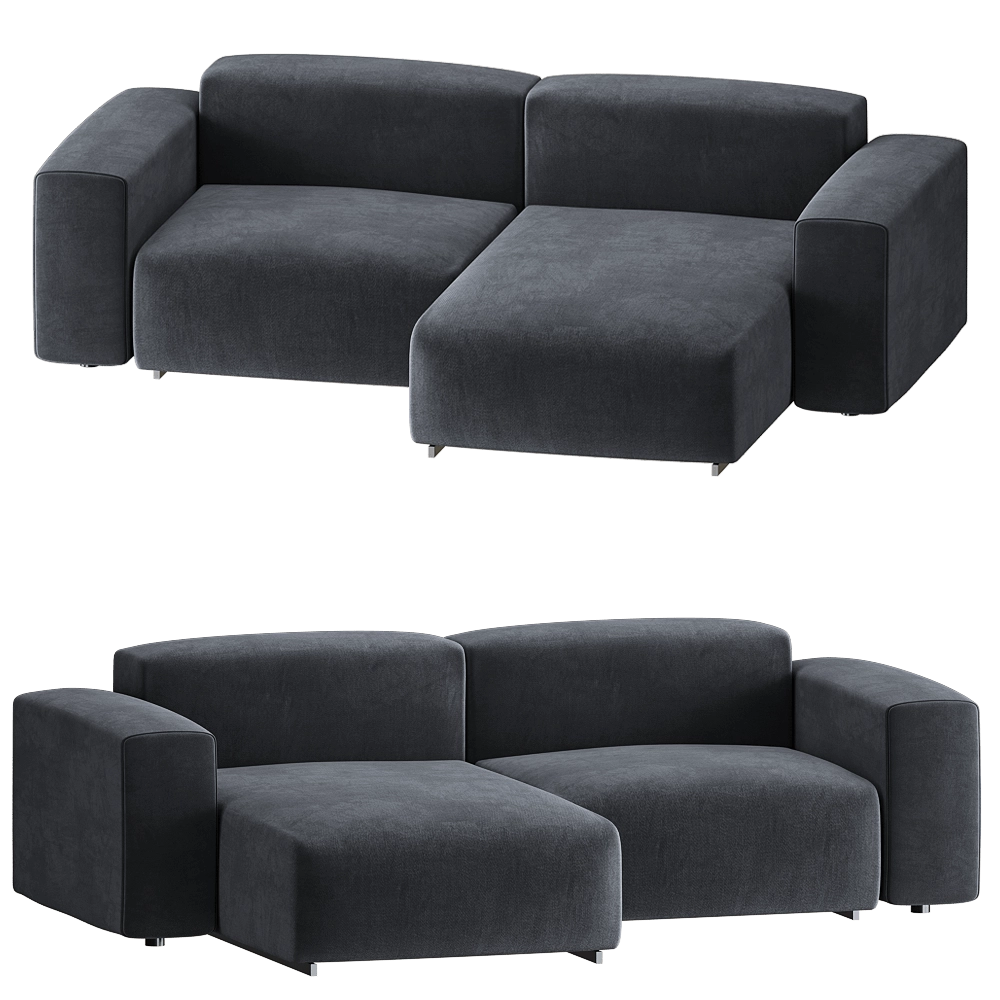 BASTA - Sofa Cubi Studio Chaise Right 3D Model