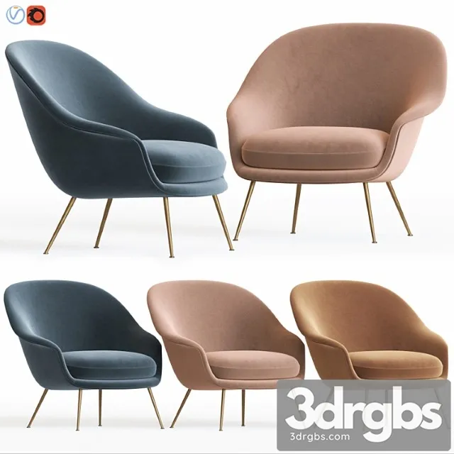 Bat Lounge Chair By Gubi 3D Model Free