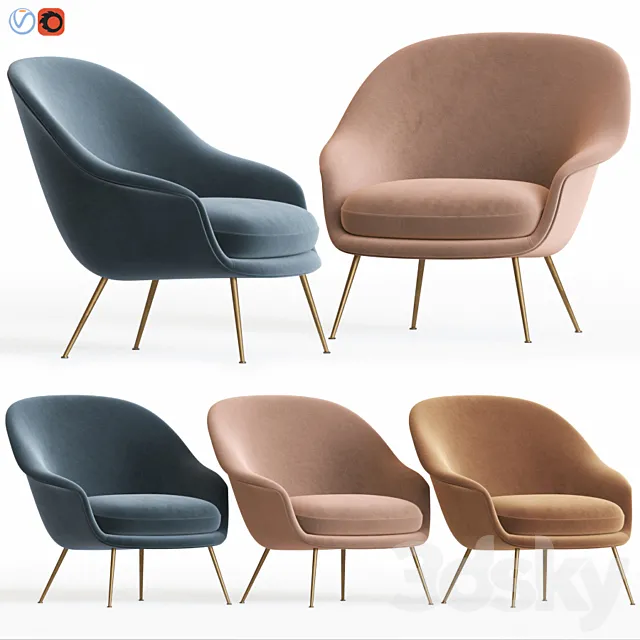 Bat Lounge Chair By Gubi 3DModel